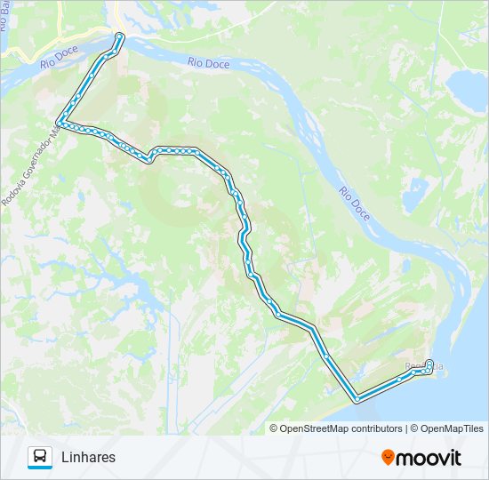 Mapa da linha RES - REGÊNCIA de ônibus