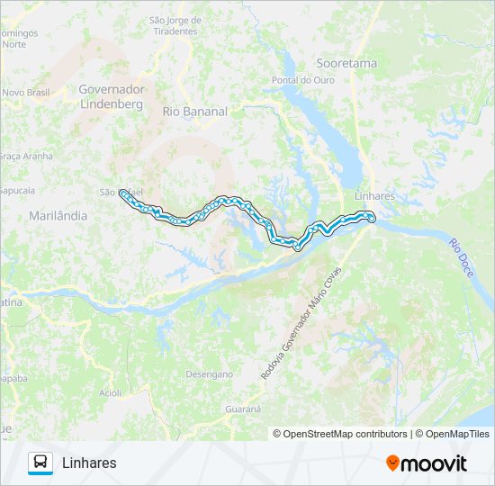 Mapa da linha RES - SÃO RAFAEL de ônibus