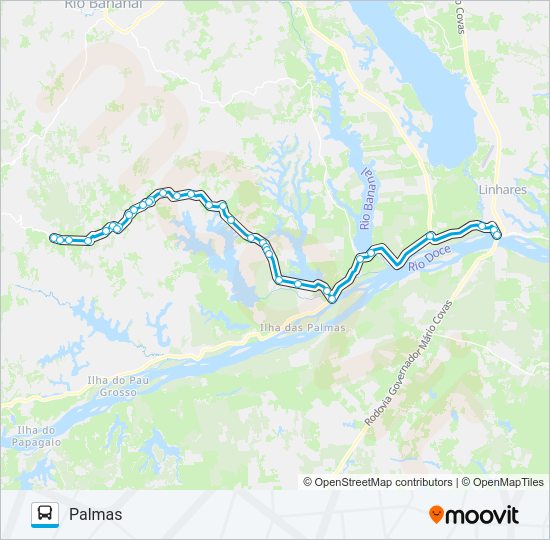 Mapa da linha RES - SÃO RAFAEL de ônibus