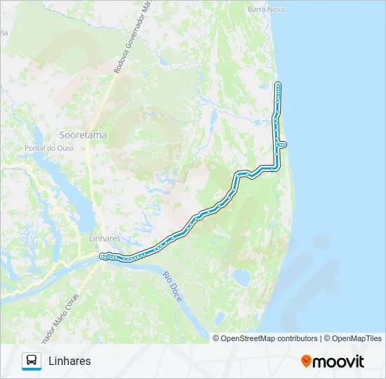 LINHARES - URUSSUQUARA Bus Line Map