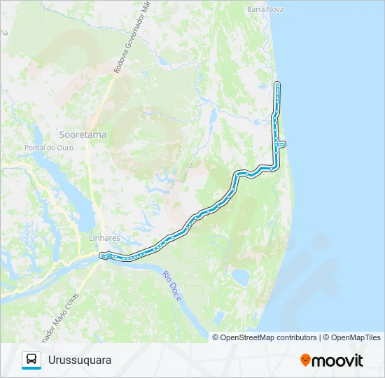 LINHARES - URUSSUQUARA Bus Line Map