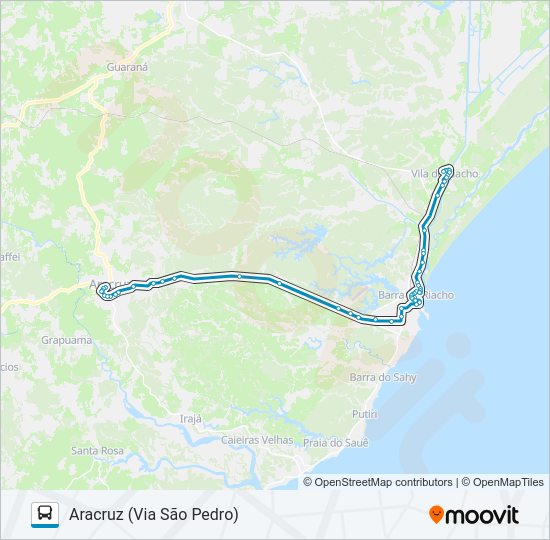 Mapa da linha ARACRUZ - VILA DO RIACHO de ônibus