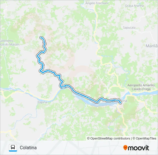 COLATINA - SÃO PEDRO FRIO Bus Line Map
