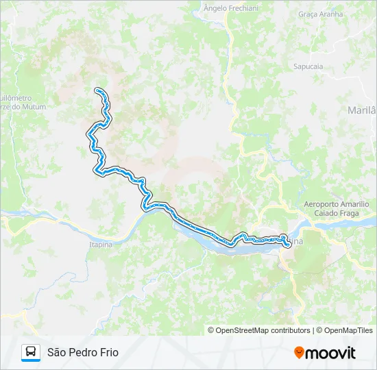 COLATINA - SÃO PEDRO FRIO Bus Line Map