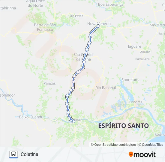 COLATINA - NOVA VENÉCIA Bus Line Map