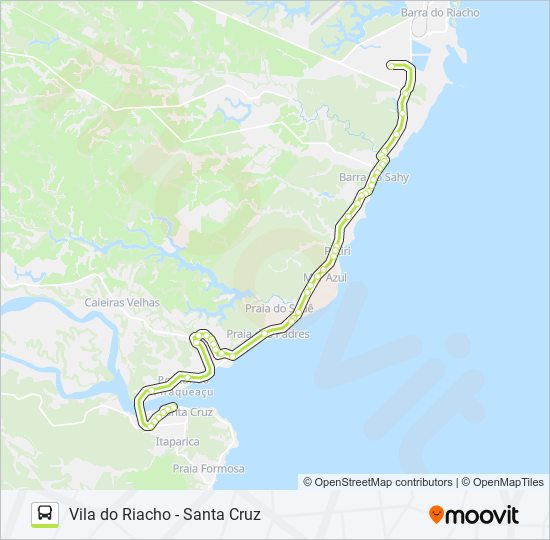 VILA DO RIACHO - SANTA CRUZ bus Line Map