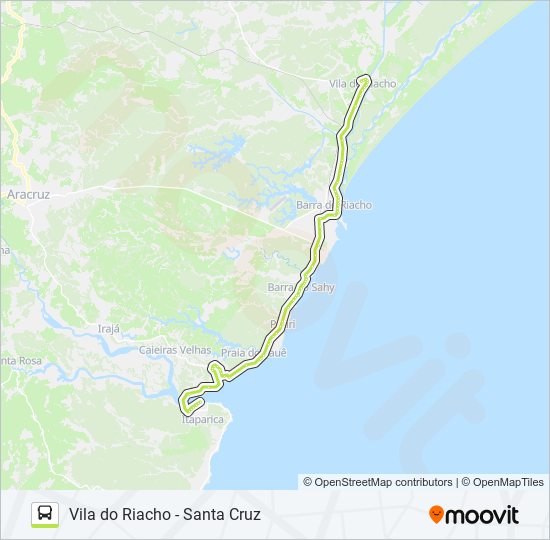 Mapa da linha VILA DO RIACHO - SANTA CRUZ de ônibus