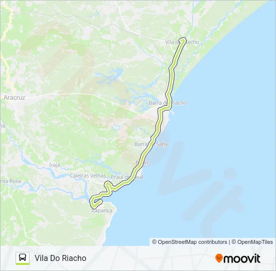 VILA DO RIACHO - SANTA CRUZ Bus Line Map