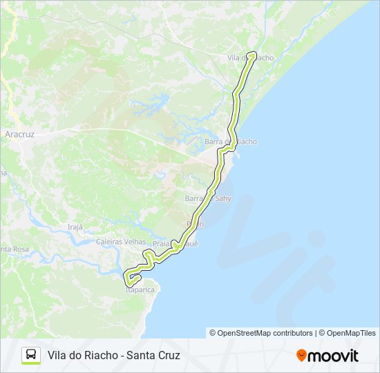 Mapa da linha VILA DO RIACHO - SANTA CRUZ de ônibus