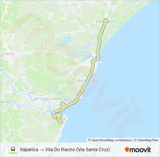 VILA DO RIACHO - SANTA CRUZ Bus Line Map