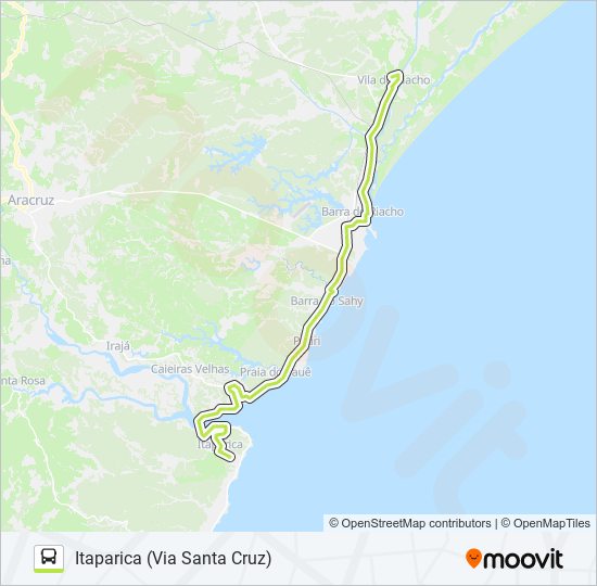 Mapa da linha VILA DO RIACHO - SANTA CRUZ de ônibus