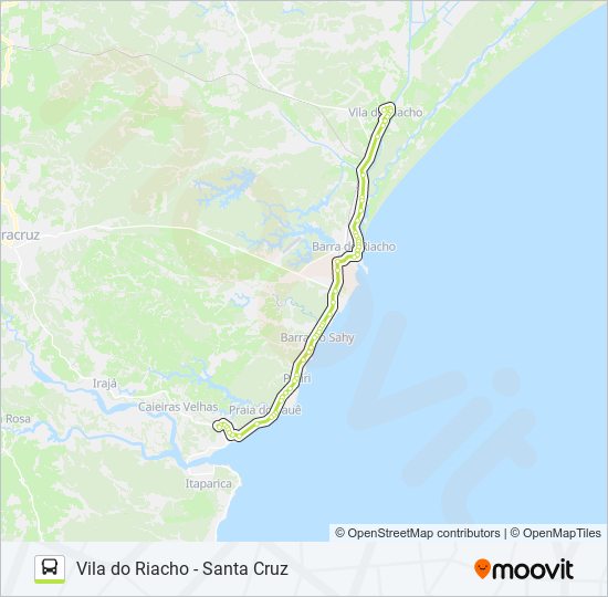 VILA DO RIACHO - SANTA CRUZ bus Line Map