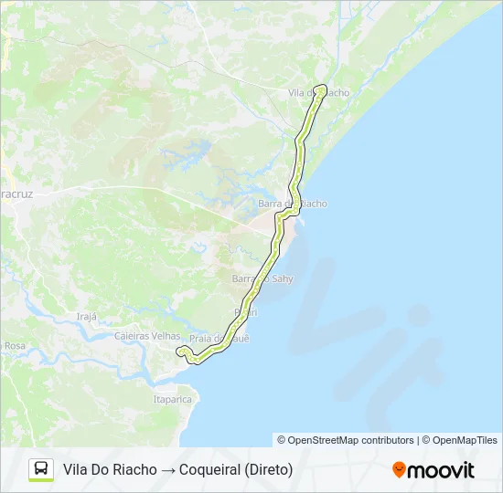 VILA DO RIACHO - SANTA CRUZ Bus Line Map
