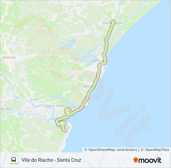 Mapa da linha VILA DO RIACHO - SANTA CRUZ de ônibus