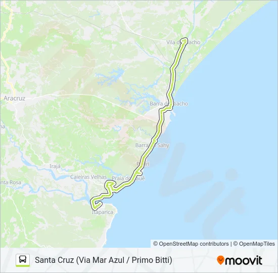 VILA DO RIACHO - SANTA CRUZ Bus Line Map