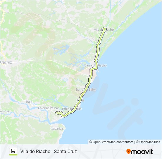 VILA DO RIACHO - SANTA CRUZ bus Line Map