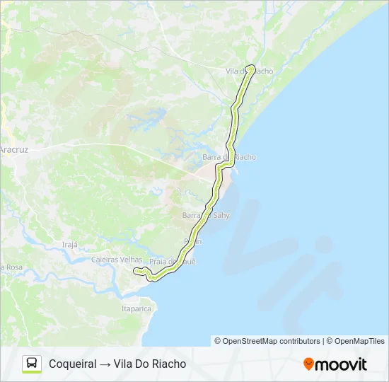 VILA DO RIACHO - SANTA CRUZ Bus Line Map