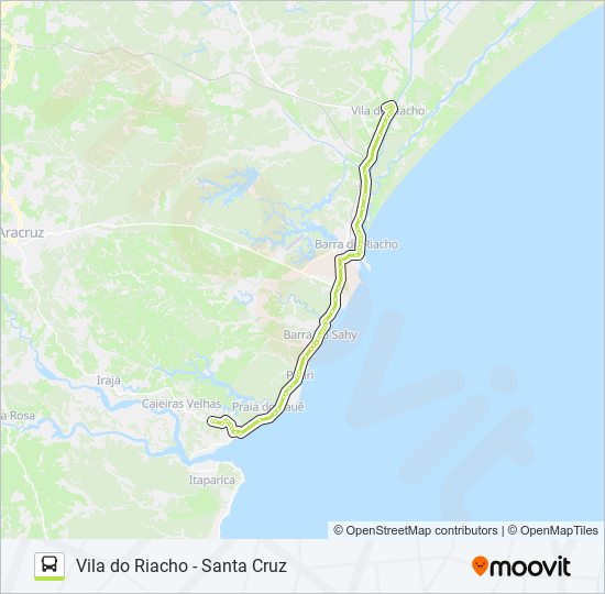 Mapa da linha VILA DO RIACHO - SANTA CRUZ de ônibus