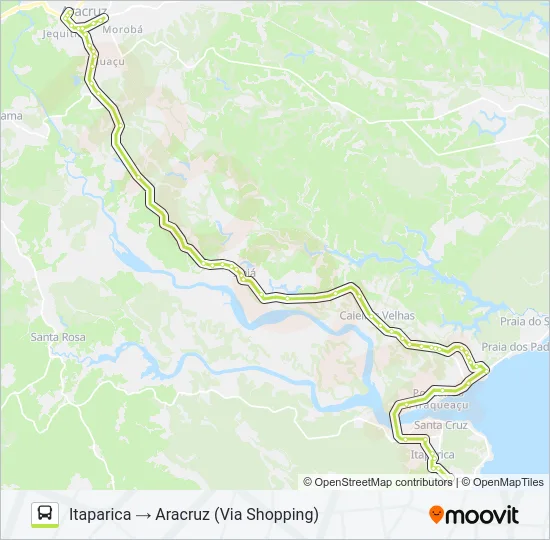 ARACRUZ - SANTA CRUZ (VIA IRAJÁ) Bus Line Map