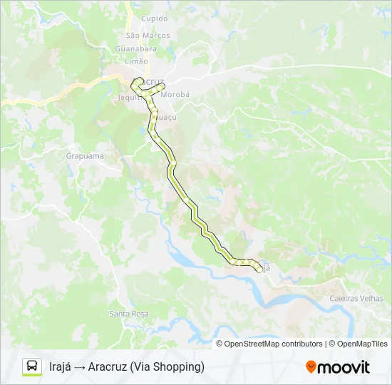 ARACRUZ - SANTA CRUZ (VIA IRAJÁ) Bus Line Map