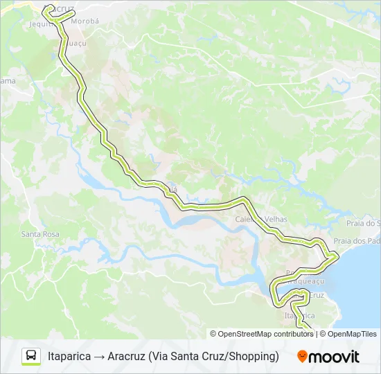 ARACRUZ - SANTA CRUZ (VIA IRAJÁ) Bus Line Map