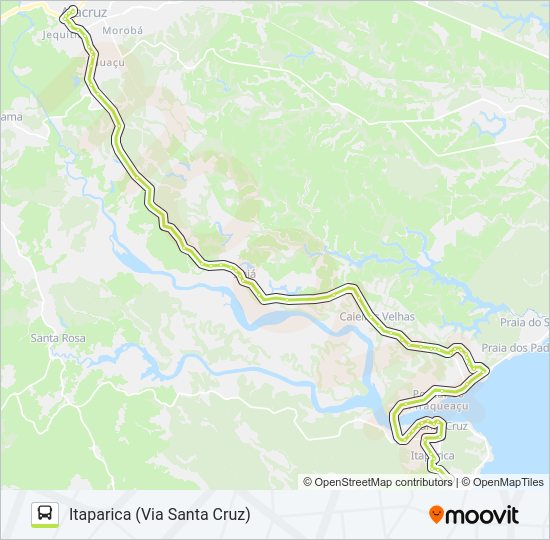 Mapa da linha ARACRUZ - SANTA CRUZ (VIA IRAJÁ) de ônibus