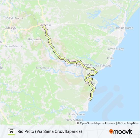 ARACRUZ - SANTA CRUZ (VIA IRAJÁ) Bus Line Map