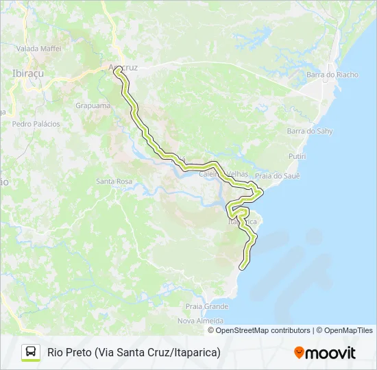 ARACRUZ - SANTA CRUZ (VIA IRAJÁ) Bus Line Map