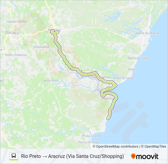 ARACRUZ - SANTA CRUZ (VIA IRAJÁ) Bus Line Map