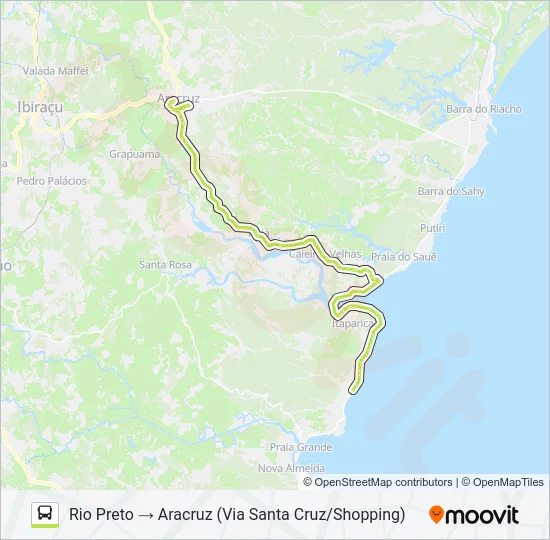 ARACRUZ - SANTA CRUZ (VIA IRAJÁ) Bus Line Map