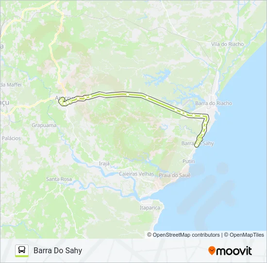 ARACRUZ - BARRA DO SAHY (VIA FÁBRICA) Bus Line Map