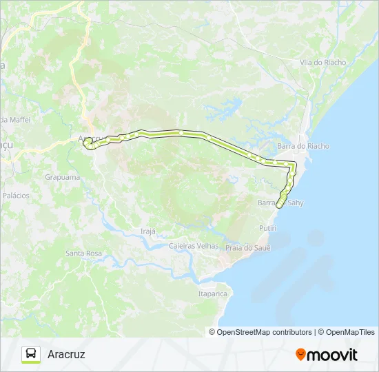 ARACRUZ - BARRA DO SAHY (VIA FÁBRICA) Bus Line Map