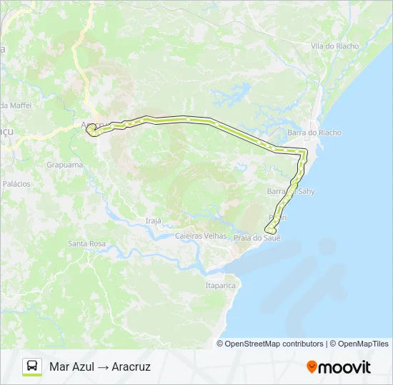 ARACRUZ - BARRA DO SAHY (VIA FÁBRICA) Bus Line Map