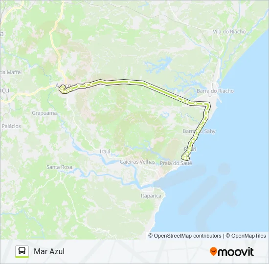 ARACRUZ - BARRA DO SAHY (VIA FÁBRICA) Bus Line Map