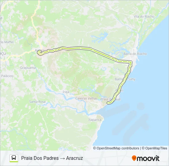 ARACRUZ - BARRA DO SAHY (VIA FÁBRICA) Bus Line Map
