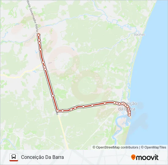 CONCEIÇÃO DA BARRA - BRAÇO DO RIO Bus Line Map