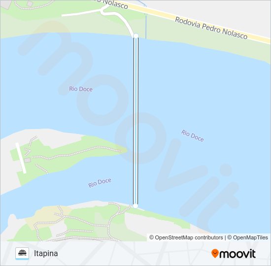 Mapa da linha BALSA DE ITAPINA de barca