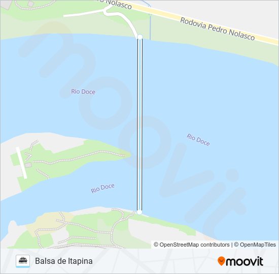 Mapa da linha BALSA DE ITAPINA de barca