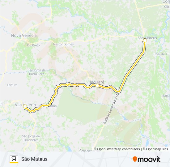 Mapa da linha SÃO MATEUS - VILA VALÉRIO de ônibus