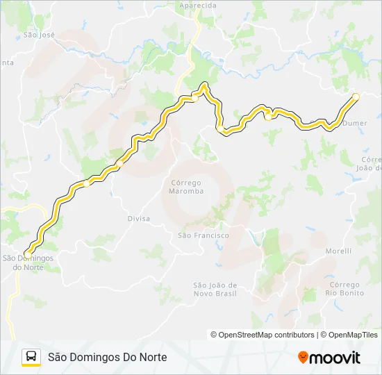 SÃO DOMINGOS DO NORTE - CÓRREGO DUMER Bus Line Map
