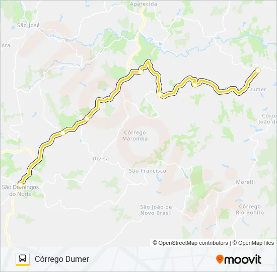 SÃO DOMINGOS DO NORTE - CÓRREGO DUMER Bus Line Map