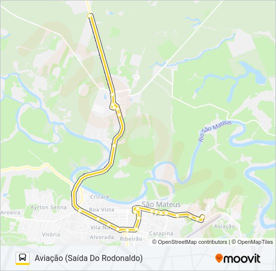 Mapa da linha 60 LITORÂNEO - AVIAÇÃO de ônibus