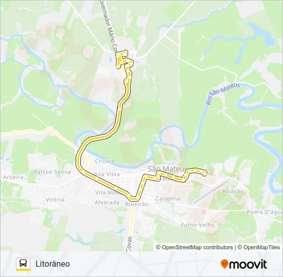 60 LITORÂNEO - AVIAÇÃO Bus Line Map