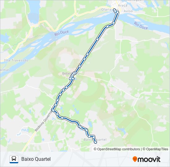 Mapa de 140 BAIXO QUARTEL de autobús