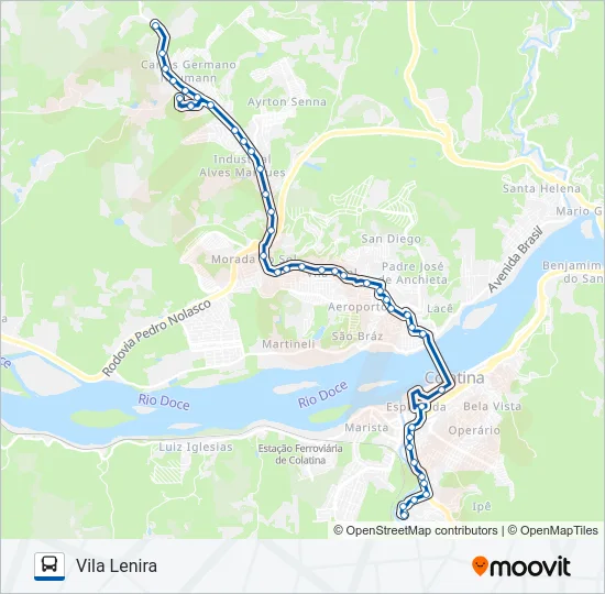 010 CARLOS GERMANO NAUMANN - VILA LENIRA Bus Line Map