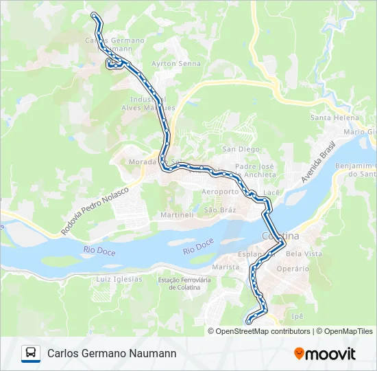 010 CARLOS GERMANO NAUMANN - VILA LENIRA Bus Line Map