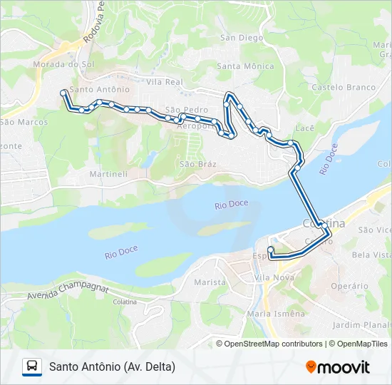 130 SANTO ANTÔNIO Bus Line Map