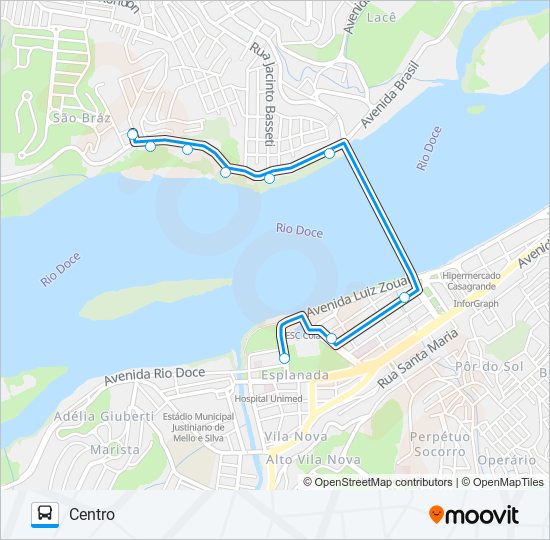 Mapa da linha 350 RESIDENCIAL LUIZ DALLA BERNARDINA de ônibus