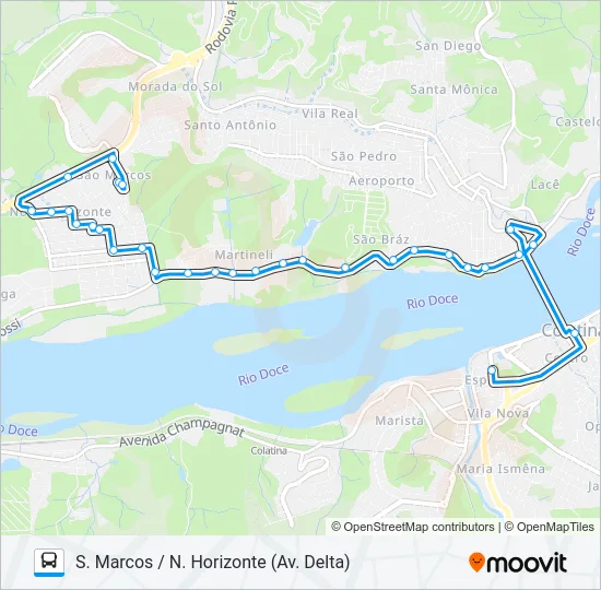 311 SÃO MARCOS / NOVO HORIZONTE Bus Line Map