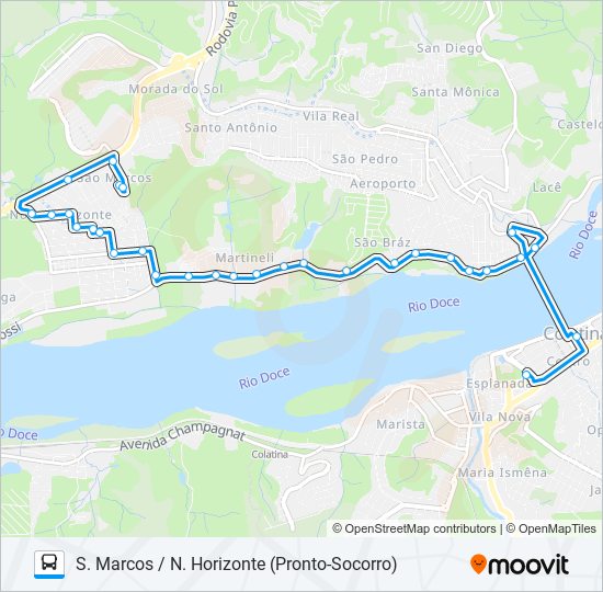 Mapa de 311 SÃO MARCOS / NOVO HORIZONTE de autobús